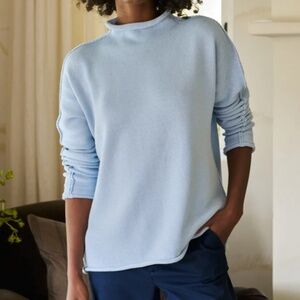 Frank & Eileen 100% Cotton Ice Blue Sweatshirt XLNT condition Womens Small